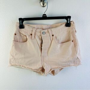 Levi’s Fresh Collection Pale Pink 501 Button Fly Cut Off‎ Shorts Size 26